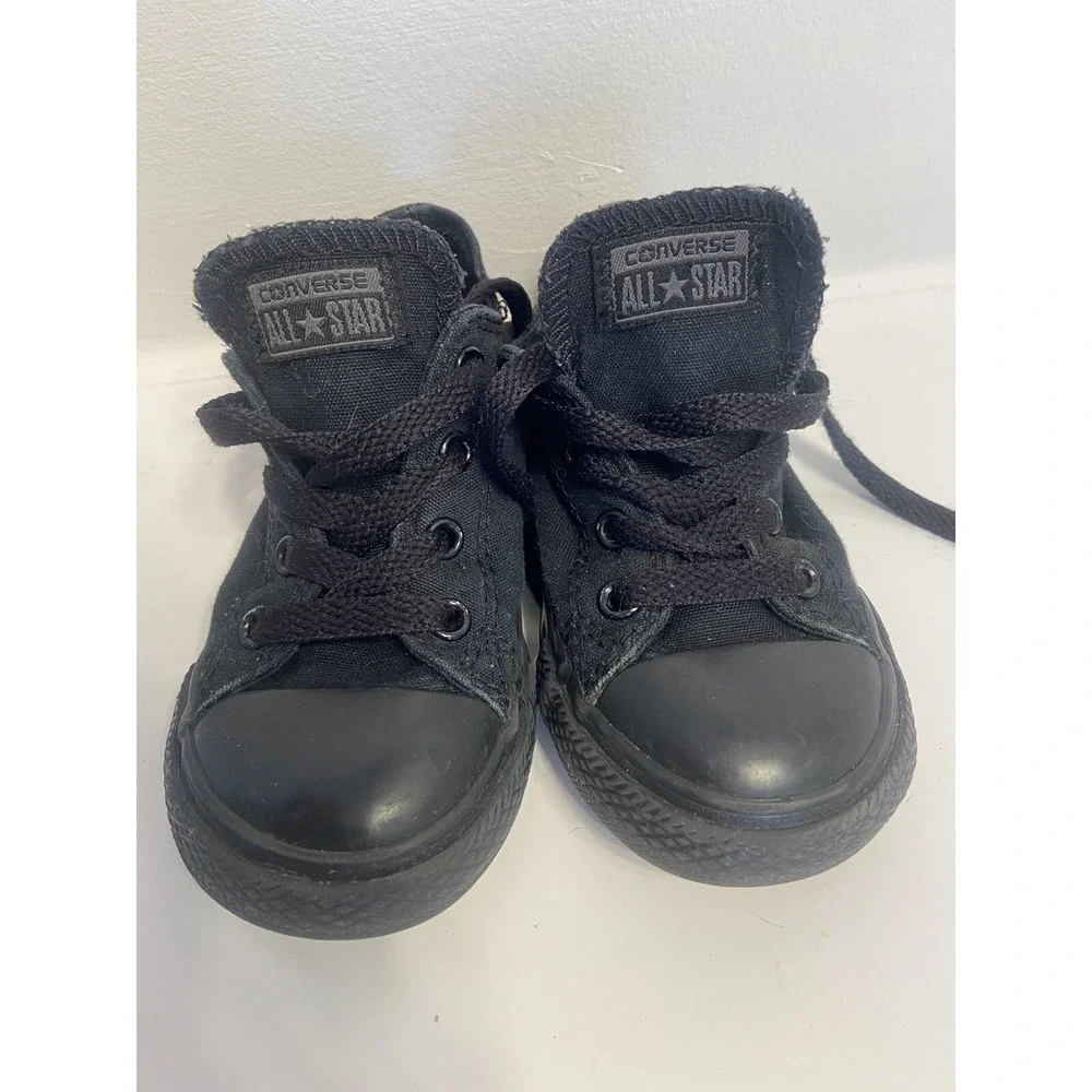 Converse All Star Chuck Low Youth Size 8 Black Casual Comfort Walking Sneakers